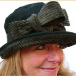 Green Wax Hat with Cord Band- Bow and Underbrim GBP29